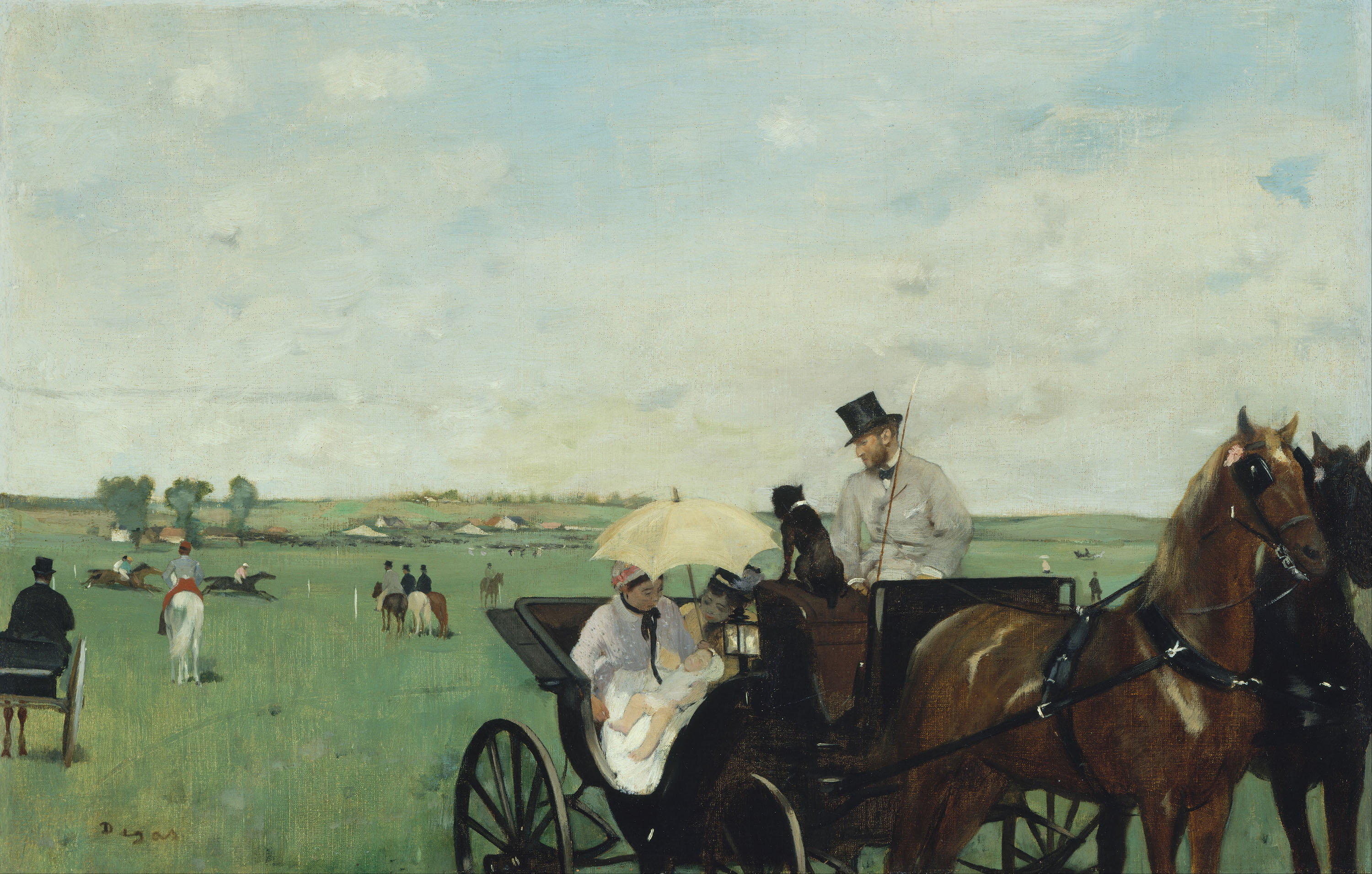 Эдгар Дега. На гонках в сельской местности. 1869.
