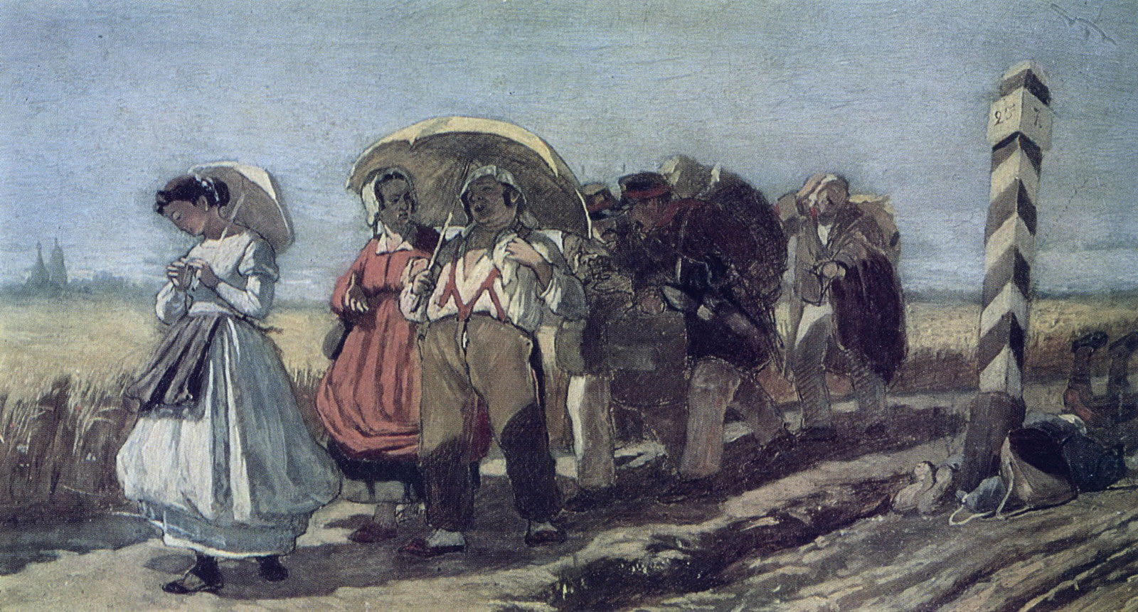 Василий Перов. Путешествие квартального с семейством на богомолье. Эскиз. 1868.