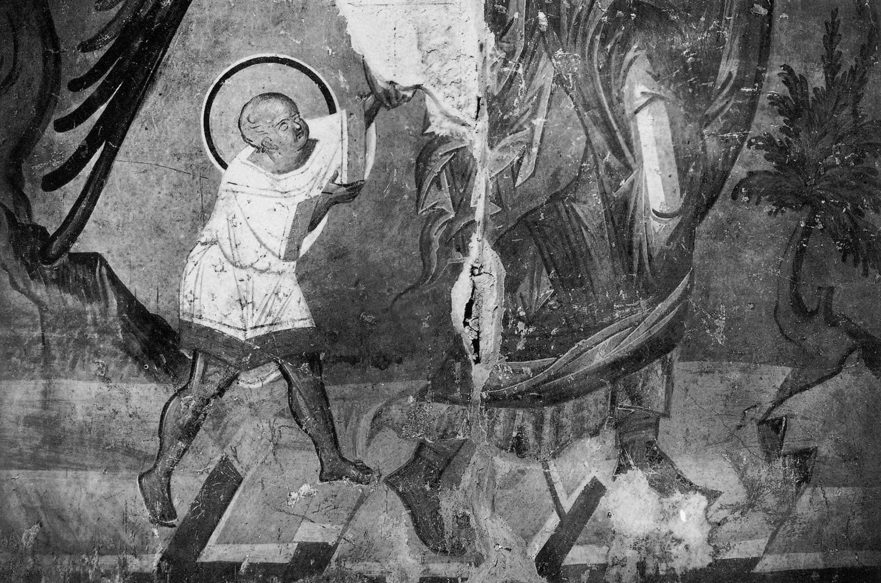 Младенец Иоанн Предтеча и ангел из сцены "Уход младенца Иоанна в пустыню".