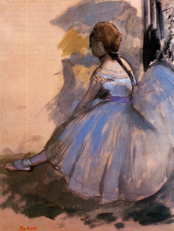 Эдгар Дега. Штудия сидящей танцовщицы. 1872.