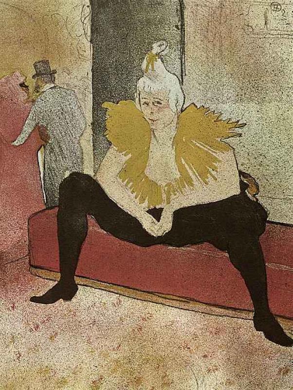 Анри де Тулуз-Лотрек. Сидящая клоунесса (Ша-Ю-Као). 1896.