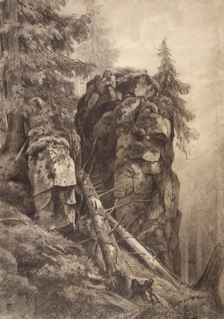 Иван Шишкин. Скалы. 1859.