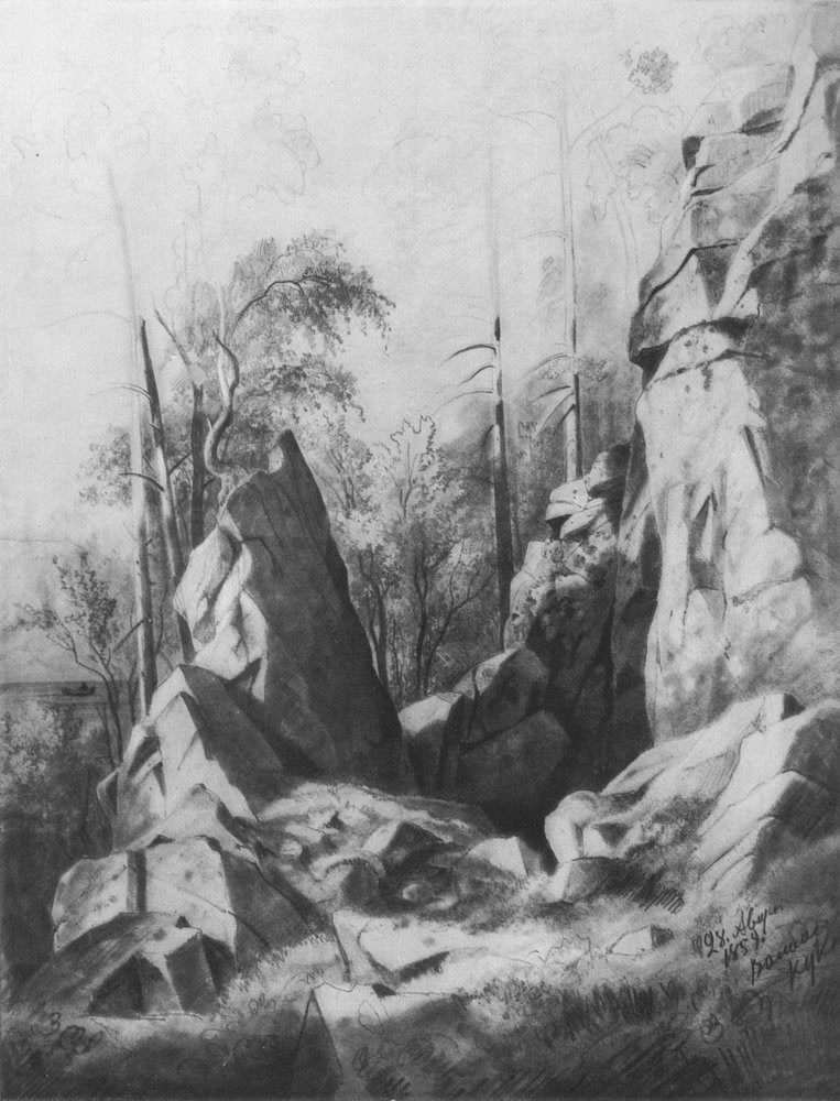 Иван Шишкин. Скалы на острове Валааме. Кукко. 1859.