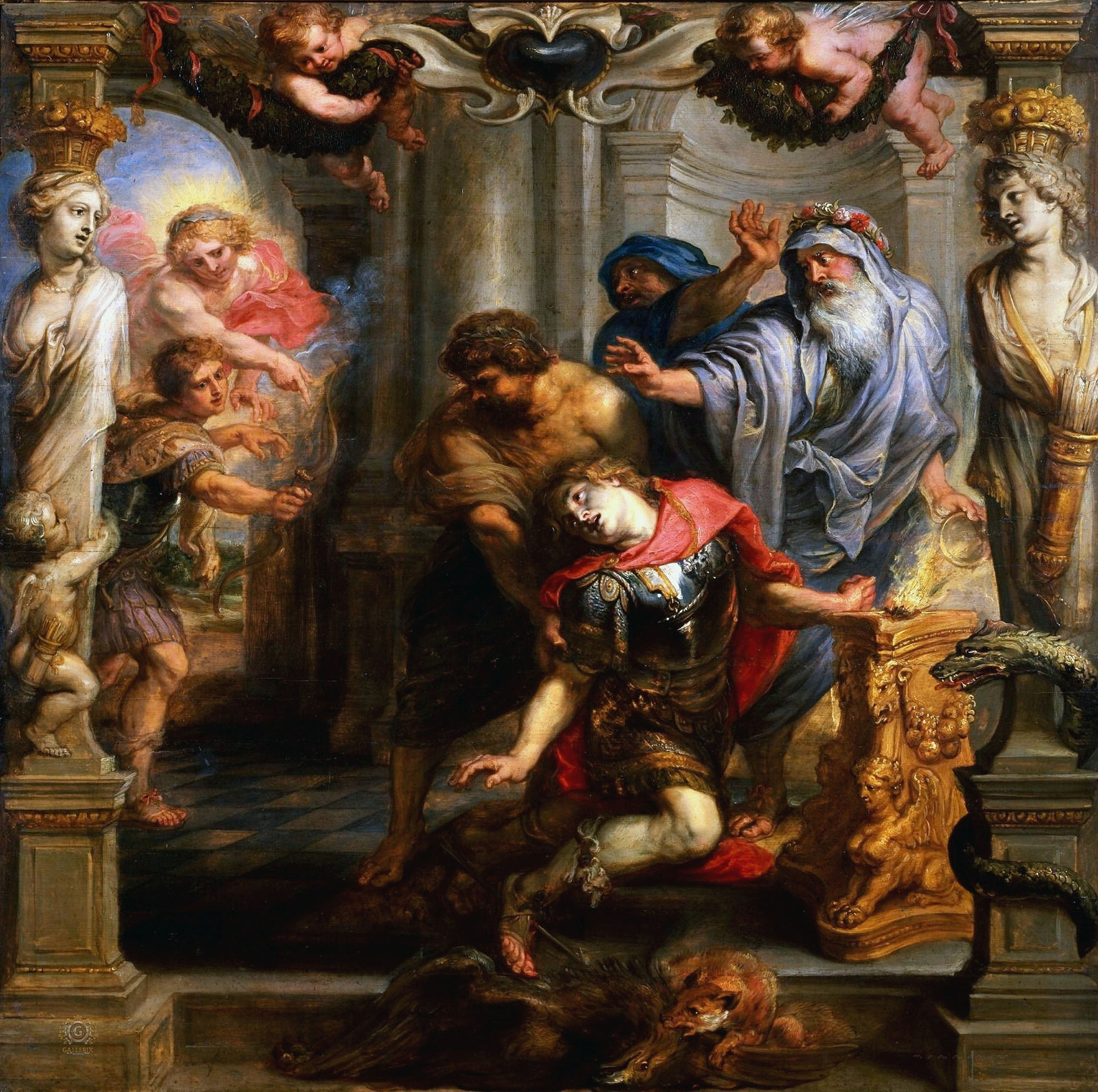Питер Пауль Рубенс. "Смерть Ахиллеса". 1630-1635. Институт Курто, Лондон.