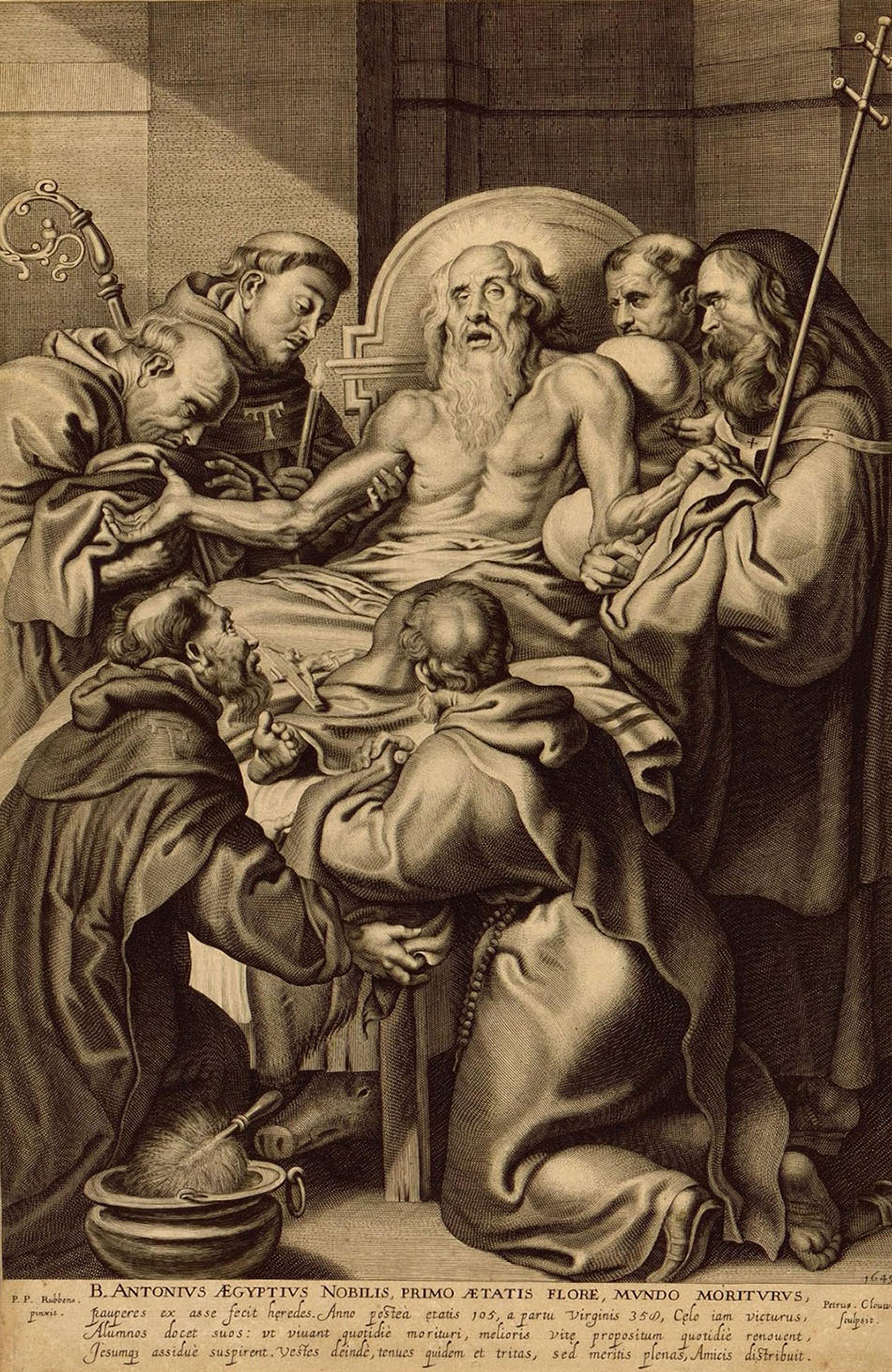 Петер Клувэ. Инвентор - Питер Пауль Рубенс. "Смерть святого Антония". 1649. Эрмитаж, Санкт-Петербург.