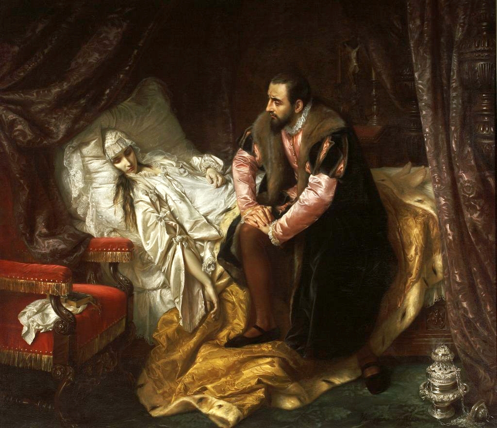 Йозеф Зимлер. "Смерть Барбары Радзивилл". 1860.