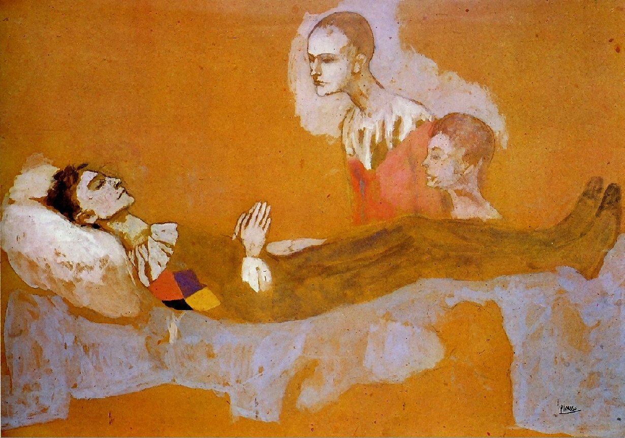 Пабло Пикассо. "Смерть Арлекина". 1906. Национальная портретная галерея, Вашингтон.
