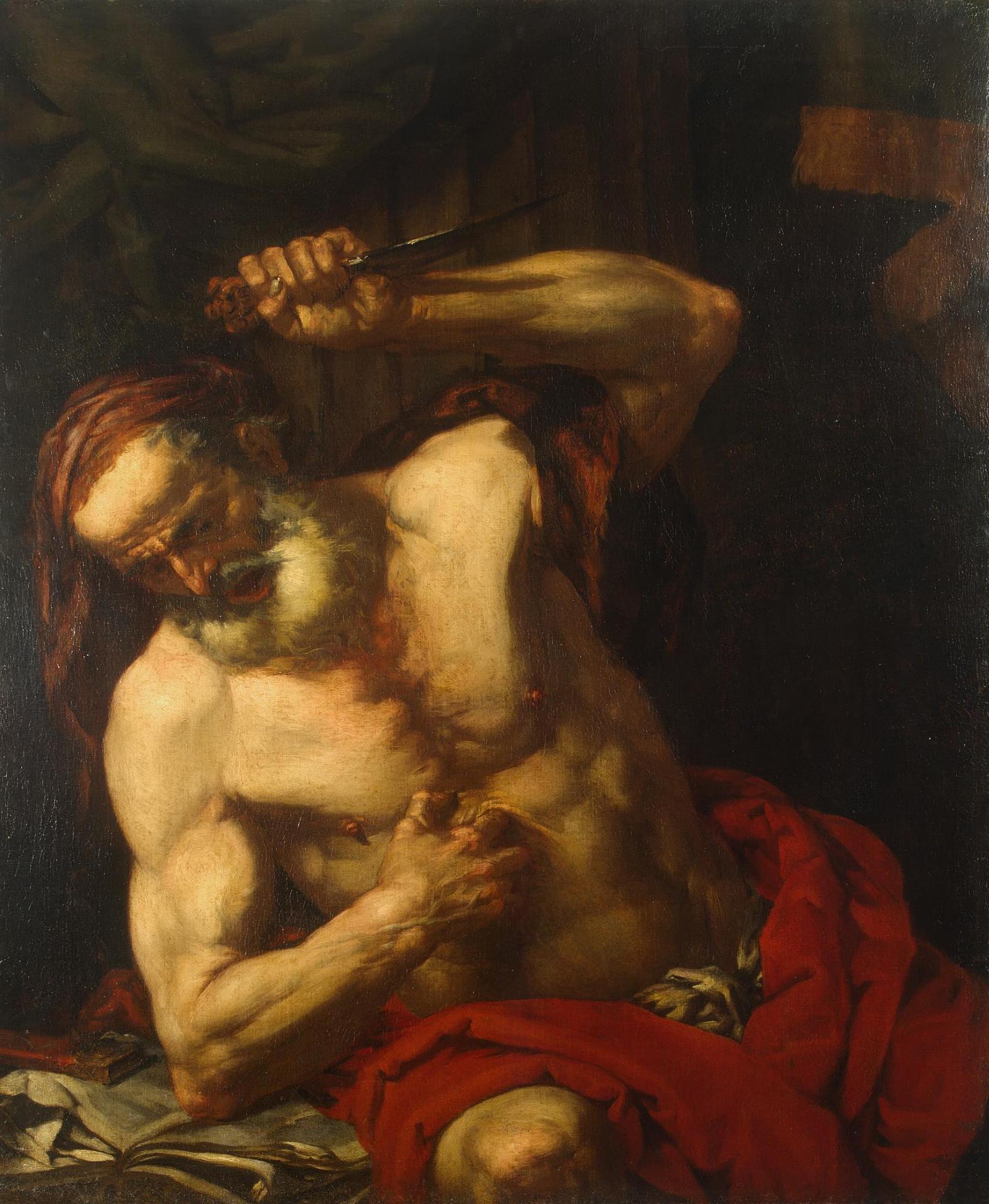 Джованни Баттиста Ланджетти. "Смерть Катона Утического". Около 1670.