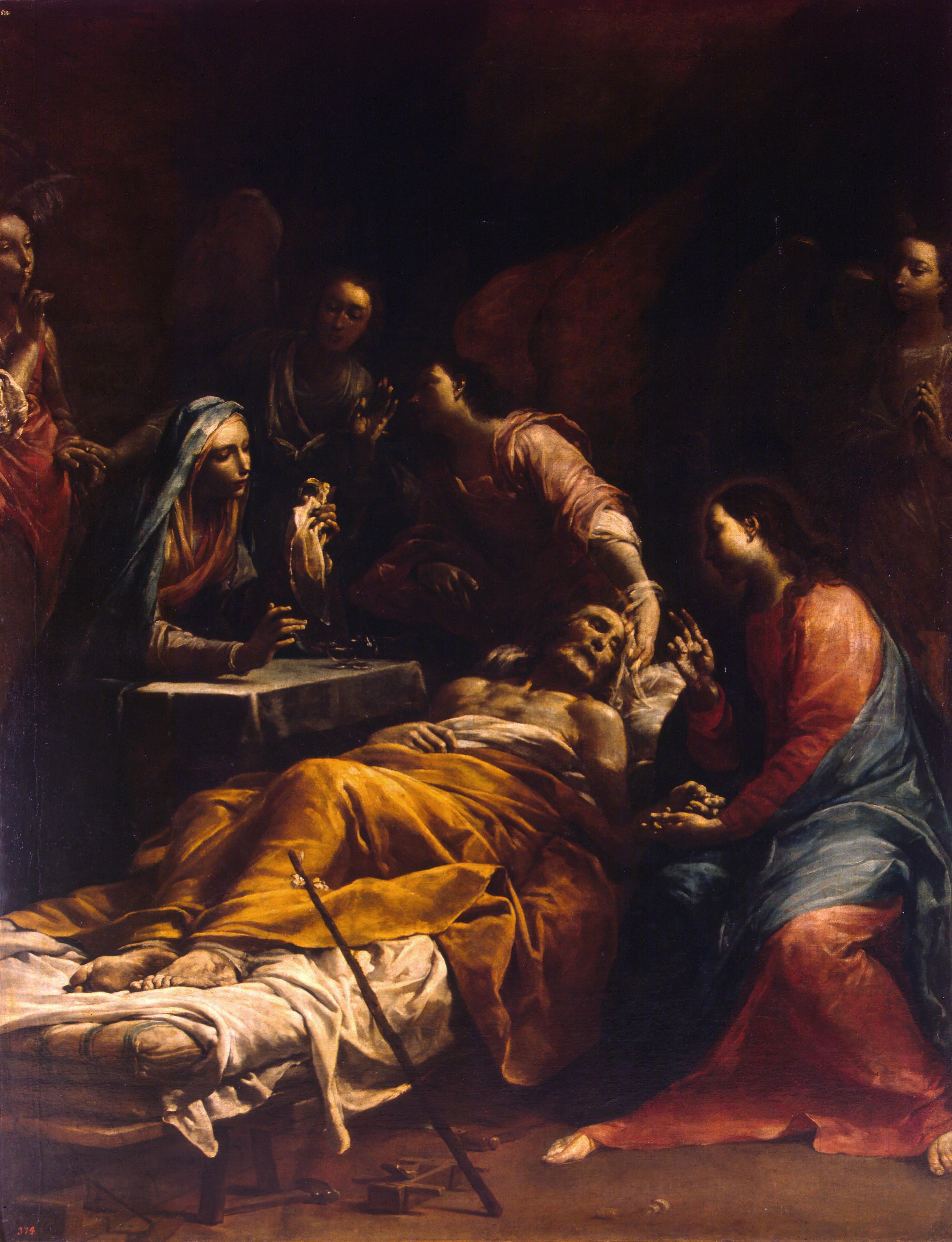 Джузеппе Мариа Креспи (Ло Спаньоло). "Смерть святого Иосифа". Около 1712. Эрмитаж, Санкт-Петербург.