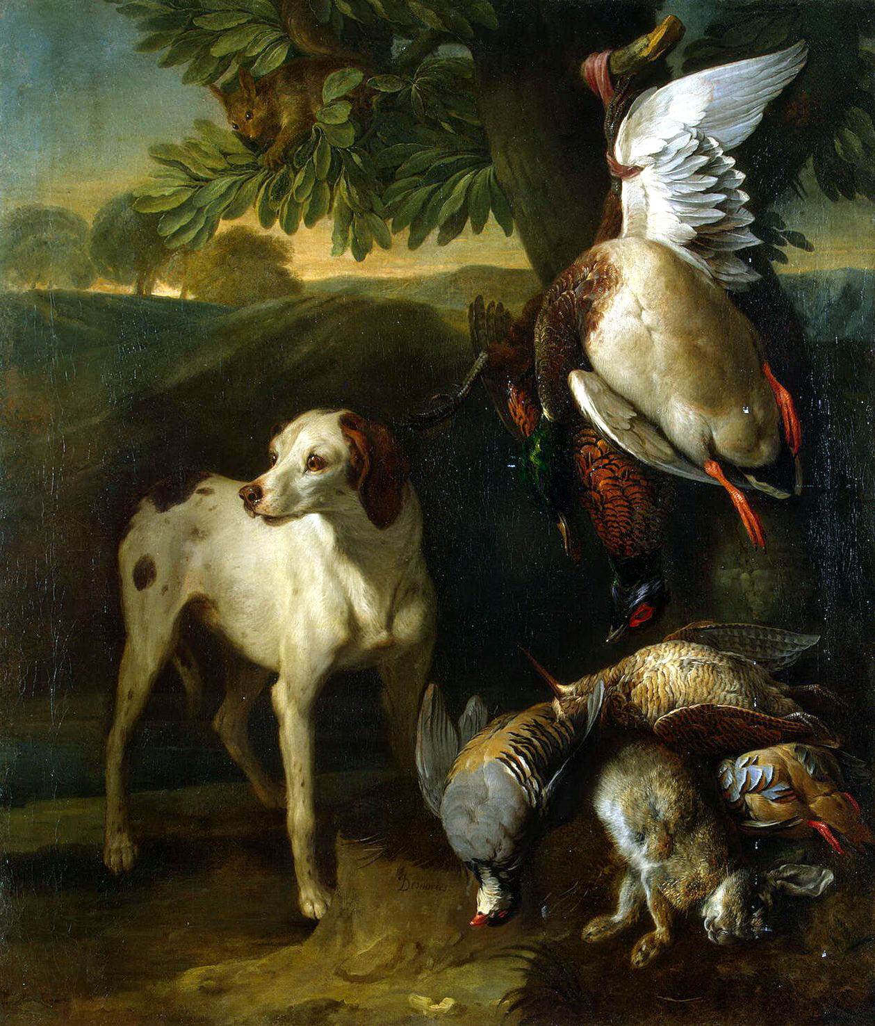 Александр Франсуа Депорт. "Собака и дичь". 1711. Эрмитаж, Санкт-Петербург.