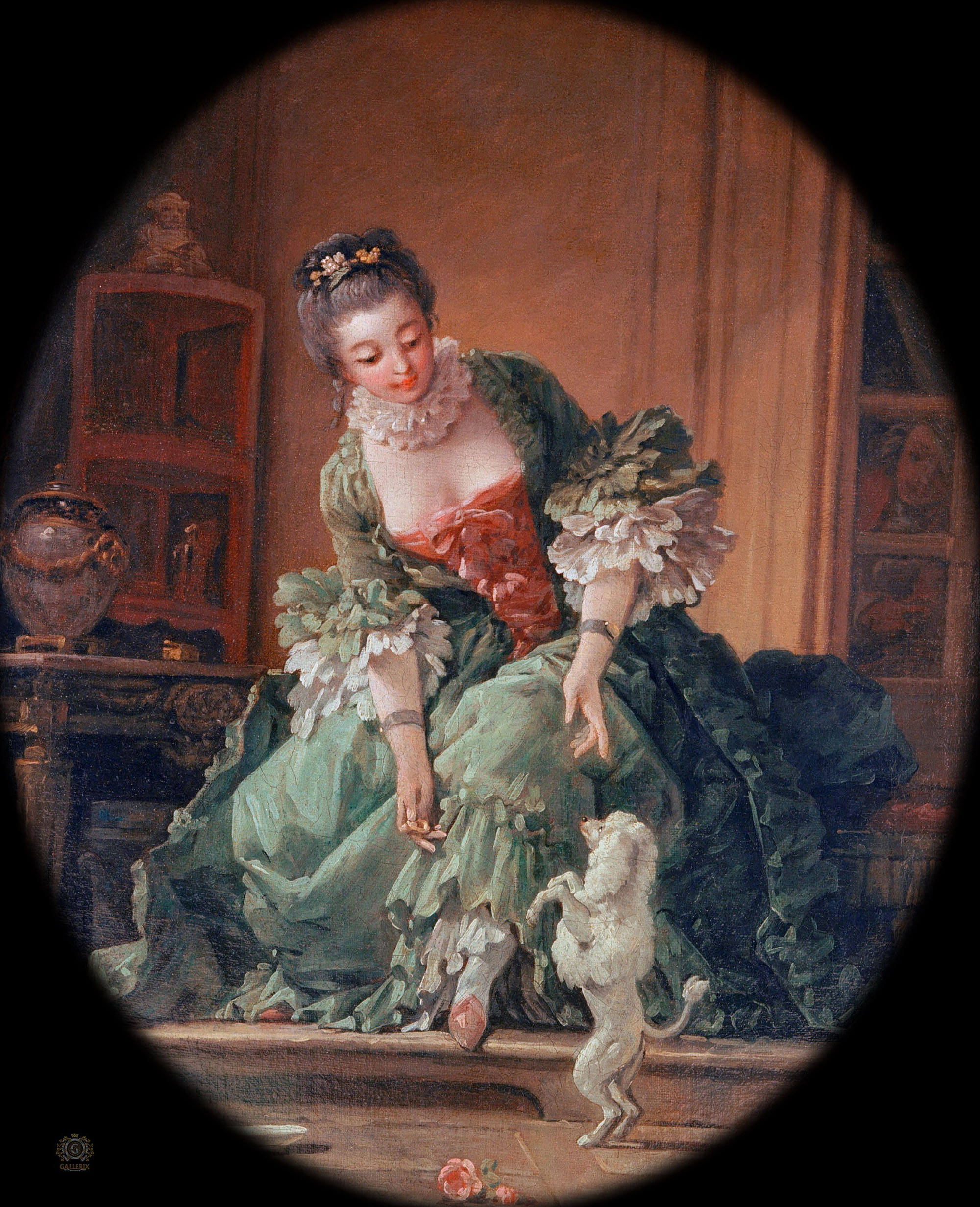 Франсуа Буше. "Послушная собачка". около 1740. Государственный музей Карлсруэ.