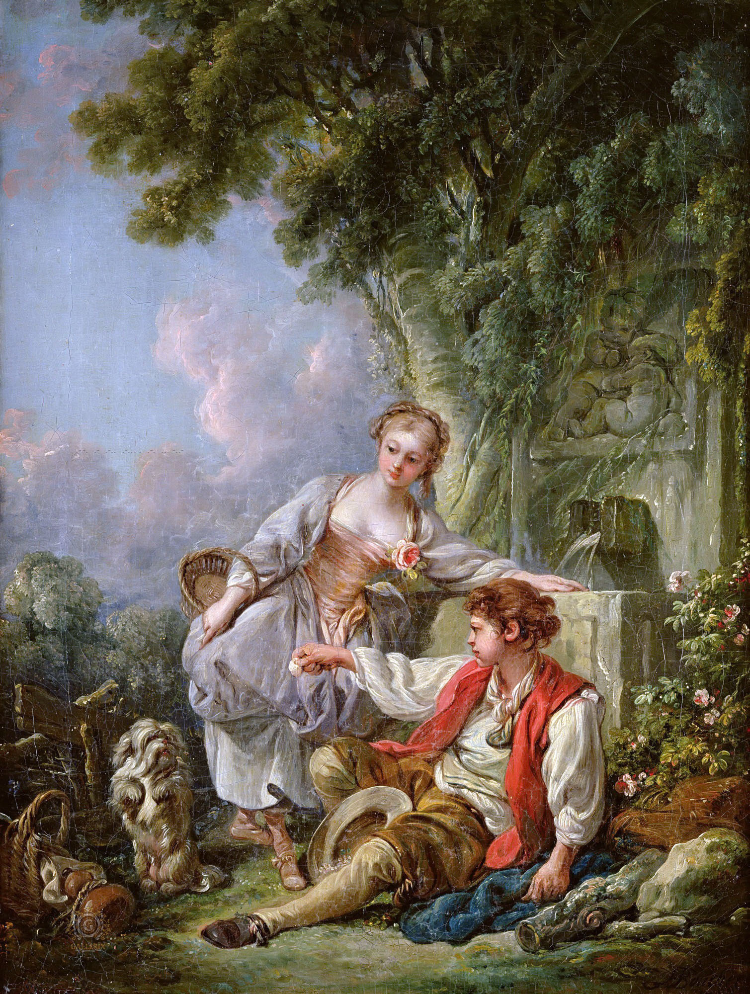 Франсуа Буше. "Дрессировка собачки". 1768. Музей искусств, Ним.