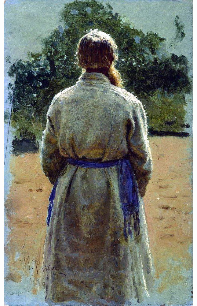 Илья Ефимович Репин. "Старшина со спины, освещённый солнцем". 1885.