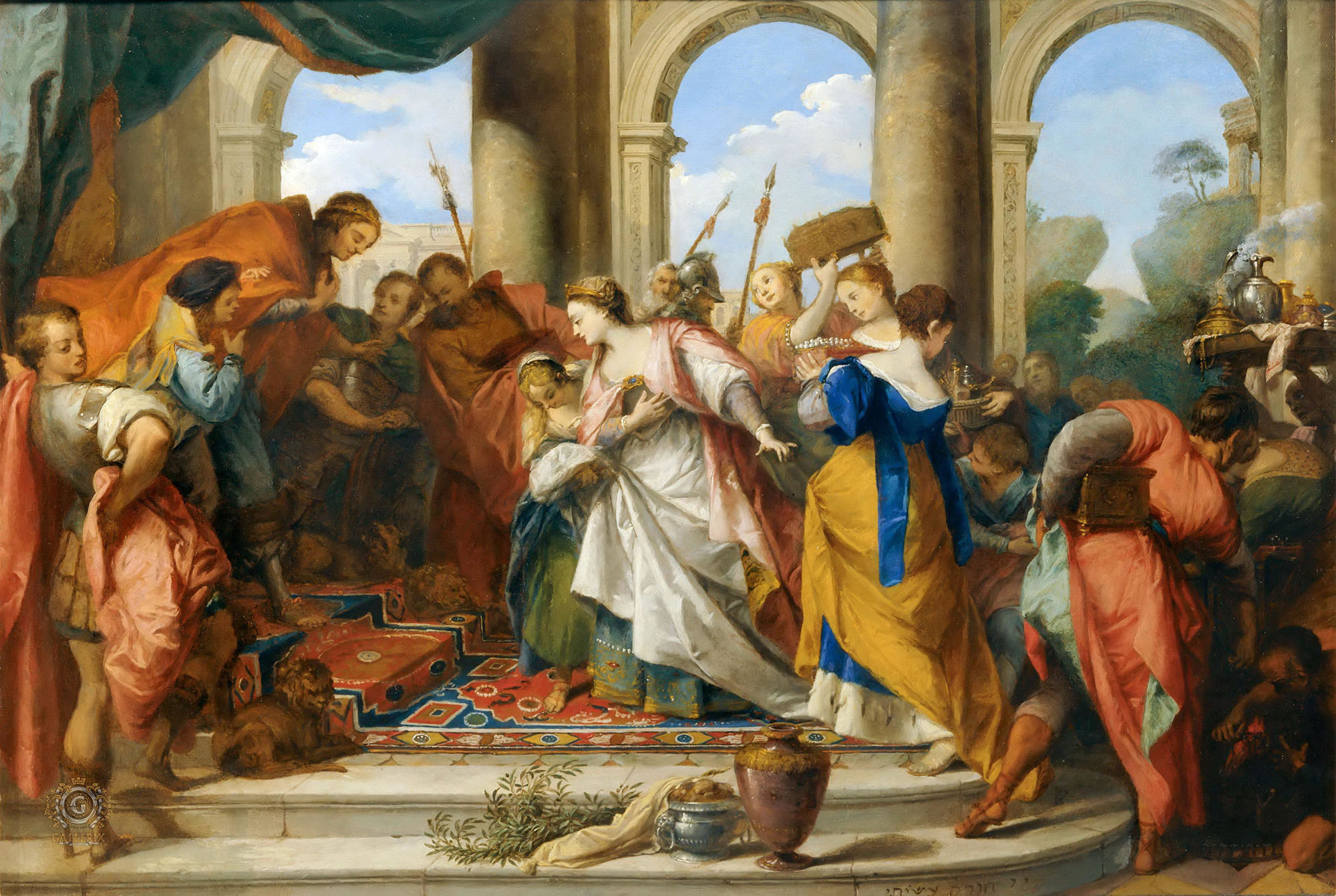 Никола Влегель. "Соломон и царица Савская". 1728. Лувр, Париж.