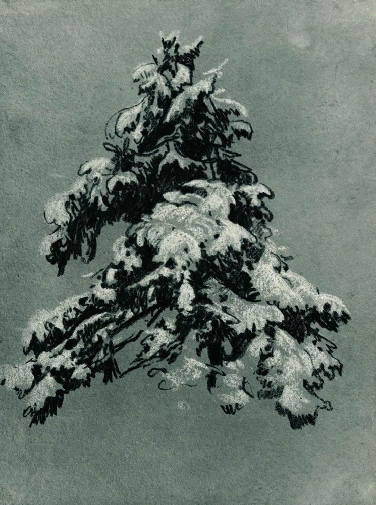 Иван Шишкин. Сосна под снегом. 1890.