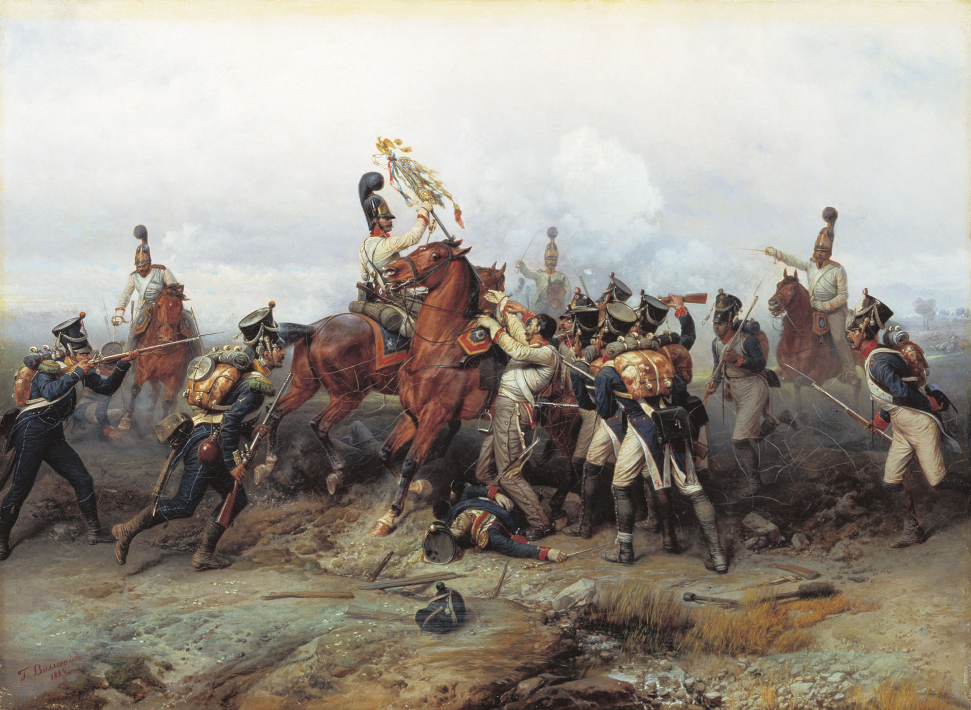 Богдан Виллеваде. Подвиг конного полка в сражении при Аустерлице в 1805 году. 1884.