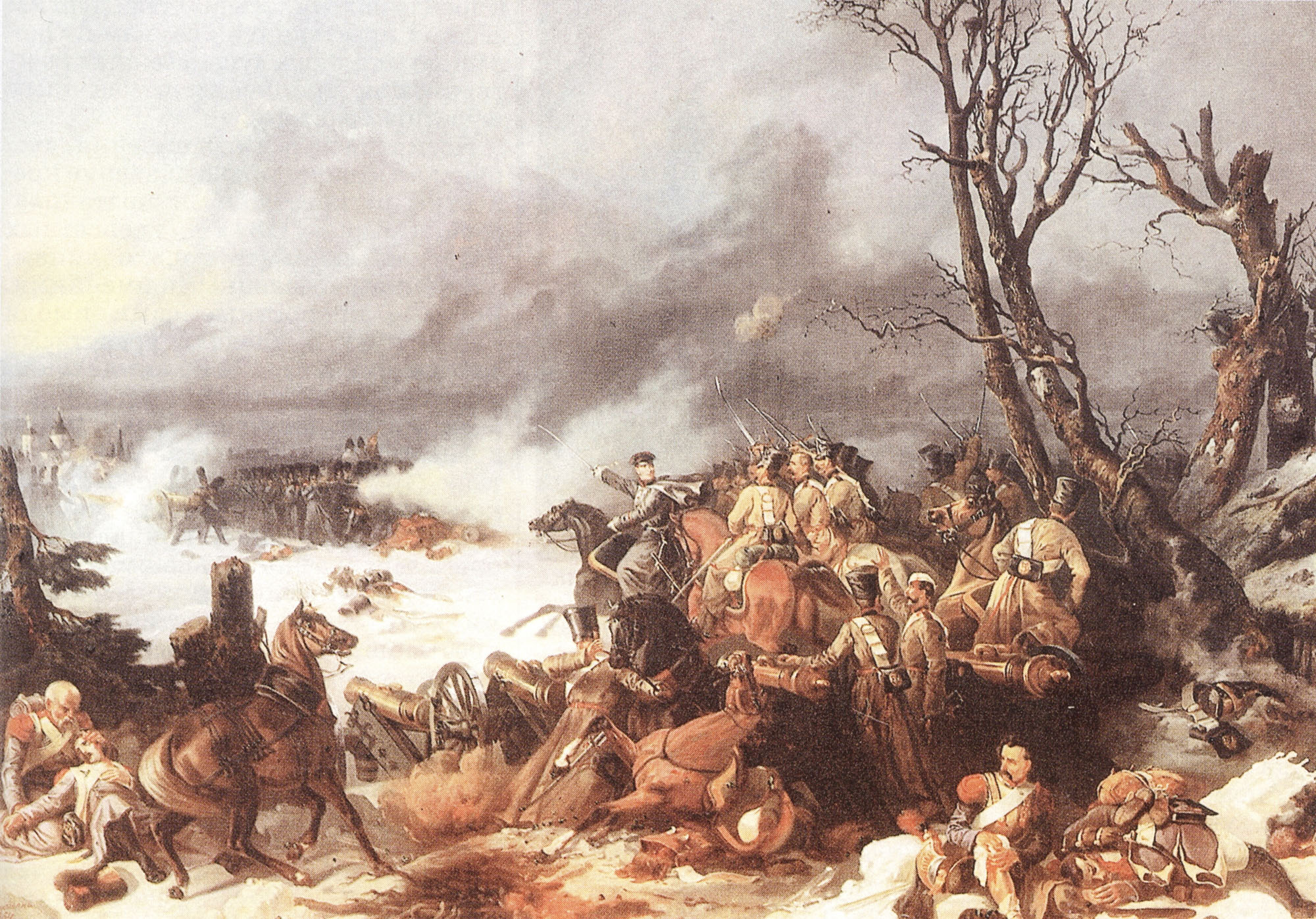 М. Микешин. "Подвиг батареи полковника Никитина в сражении под Красным". 1854.