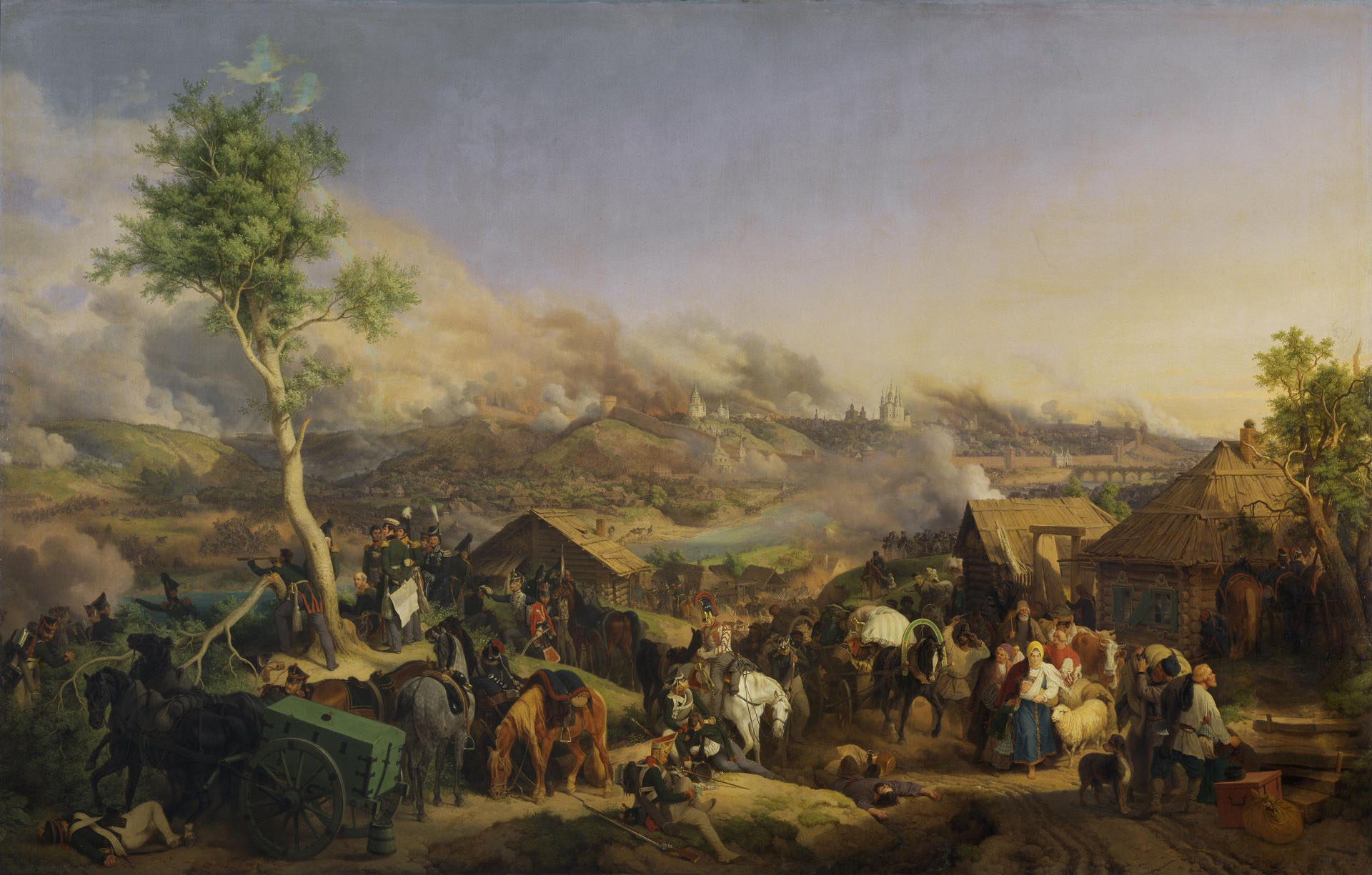 Петер фон Хесс (Гесс). "Сражение 5 (17) августа 1812 года под Смоленском". 1846. Эрмитаж, Санкт-Петербург.