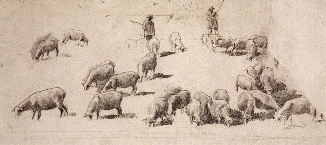 Иван Шишкин. Стадо овец. 1862-1864.