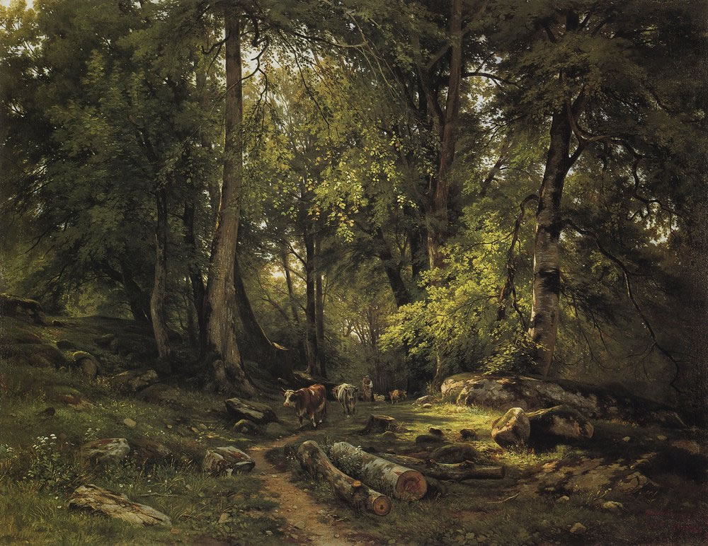 Иван Шишкин. Стадо в лесу. 1864.