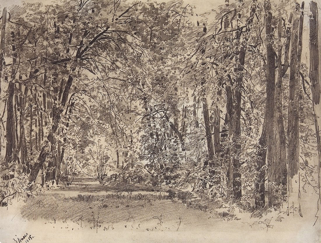 И. Шишкин. Аллея в старом парке. 1885.