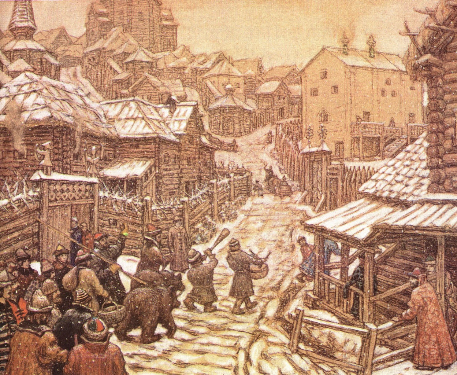 Аполлинарий Михайлович Васнецов. Медведчики. Старая Москва. 1911.