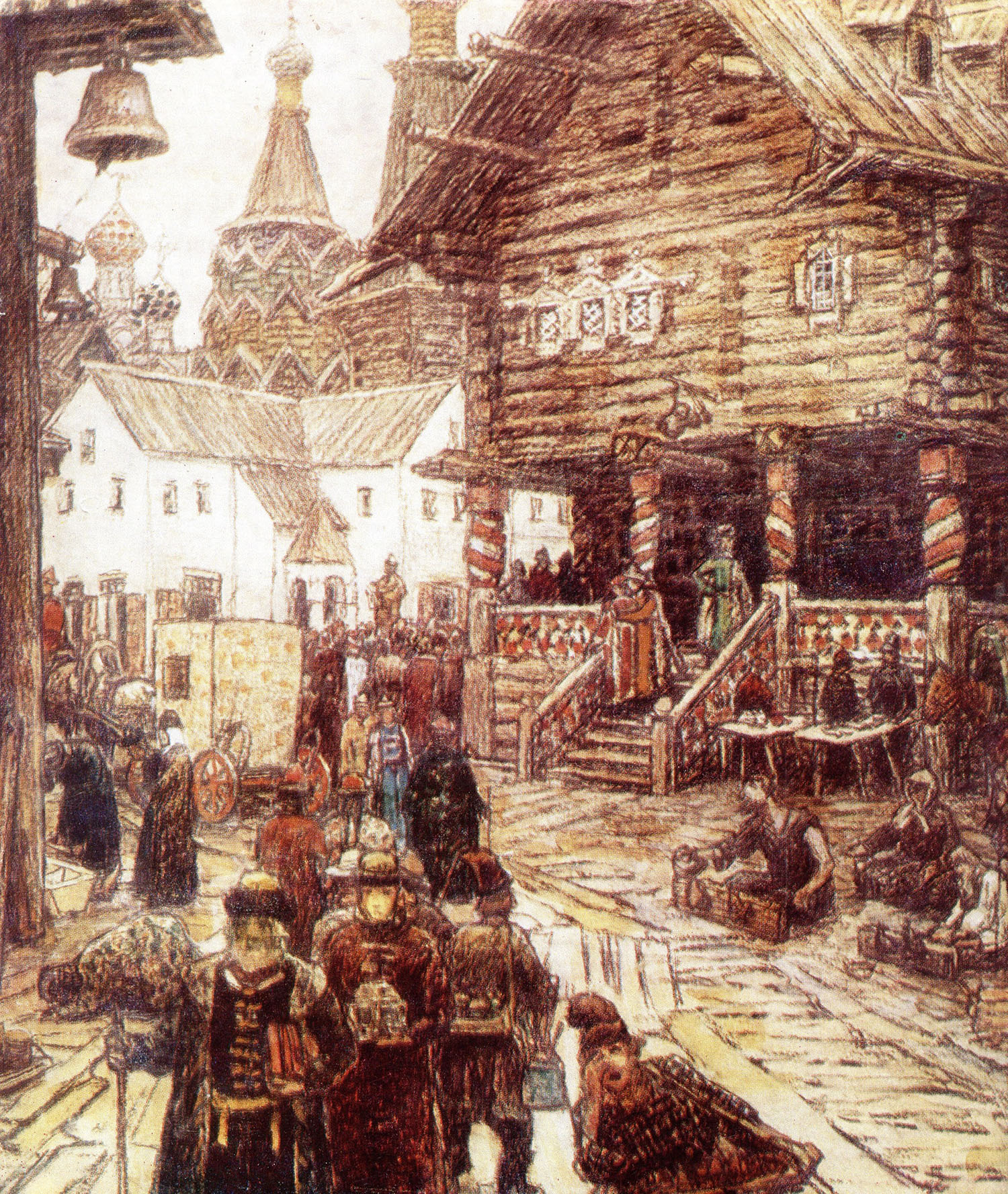Аполлинарий Михайлович Васнецов. "На Крестце в Китай-городе. Старая Москва". 1902.