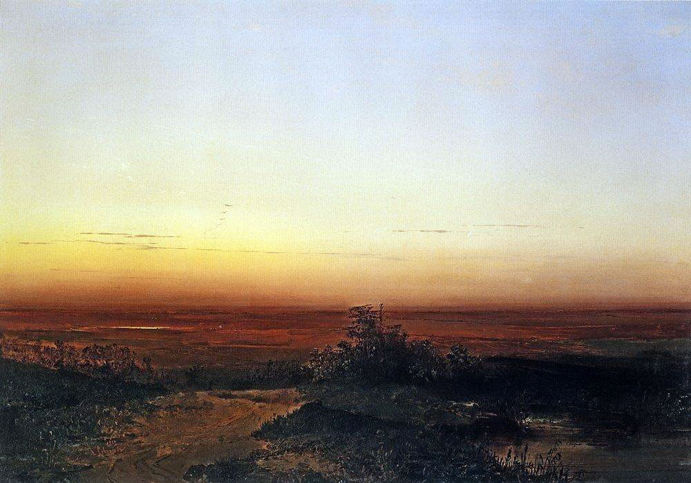 Алексей Кондратьевич саврасов. Рассвет в степи. 1852.