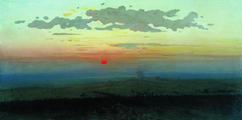 Архип Куинджи. Закат в степи. 1900.