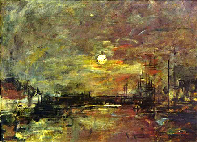 Эжен Буден. "Сумерки в порту Гавра". 1875.