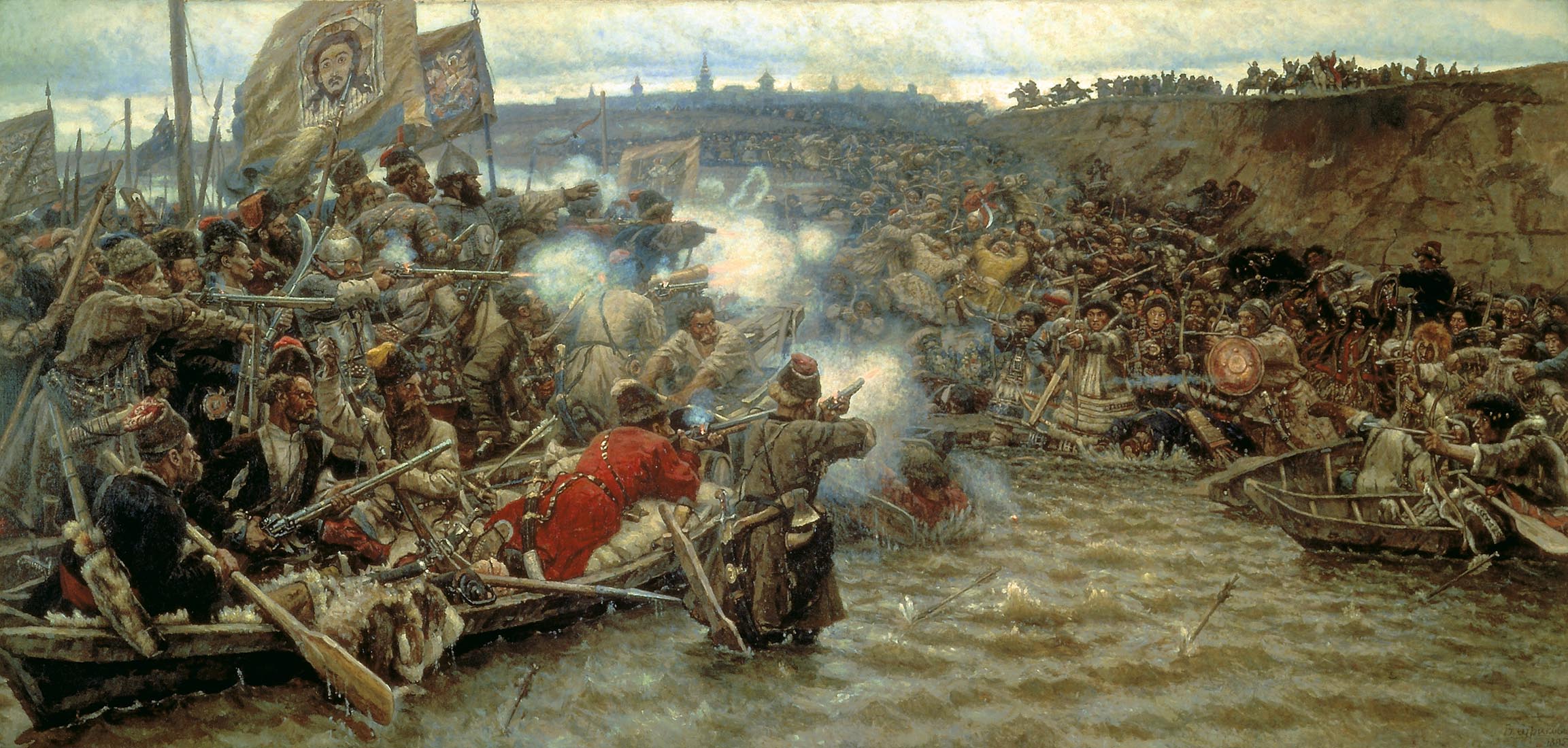 Василий Иванович Суриков. "Покорение Сибири Ермаком". 1895.