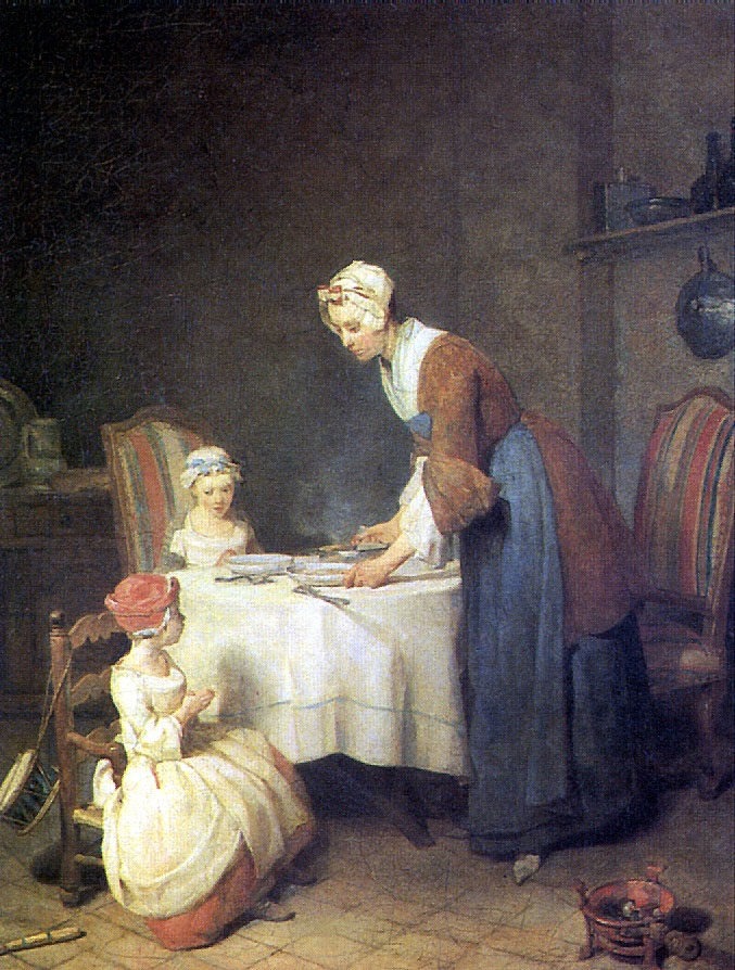 Жан Батист Симеон Шарден. Молитва перед обедом. 1740. Париж, Лувр.