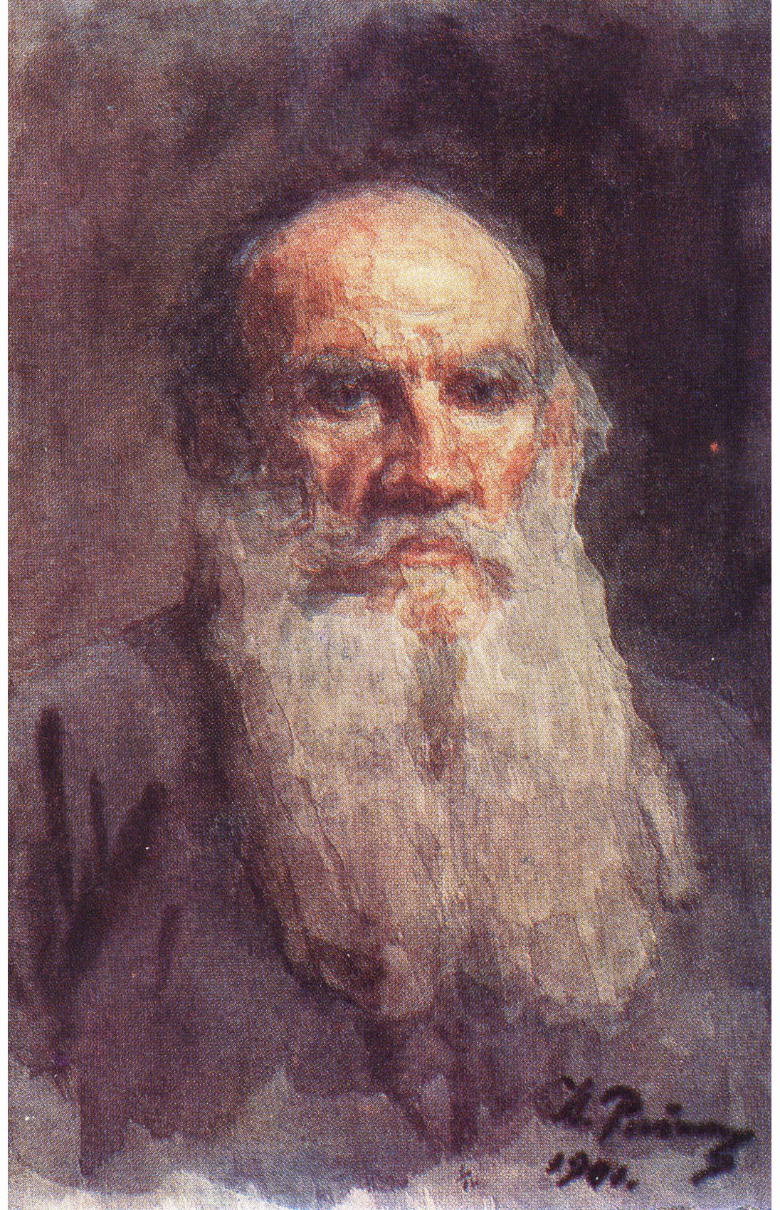Илья Ефимович Репин. Портрет Льва Николаевича Толстого. 1901.
