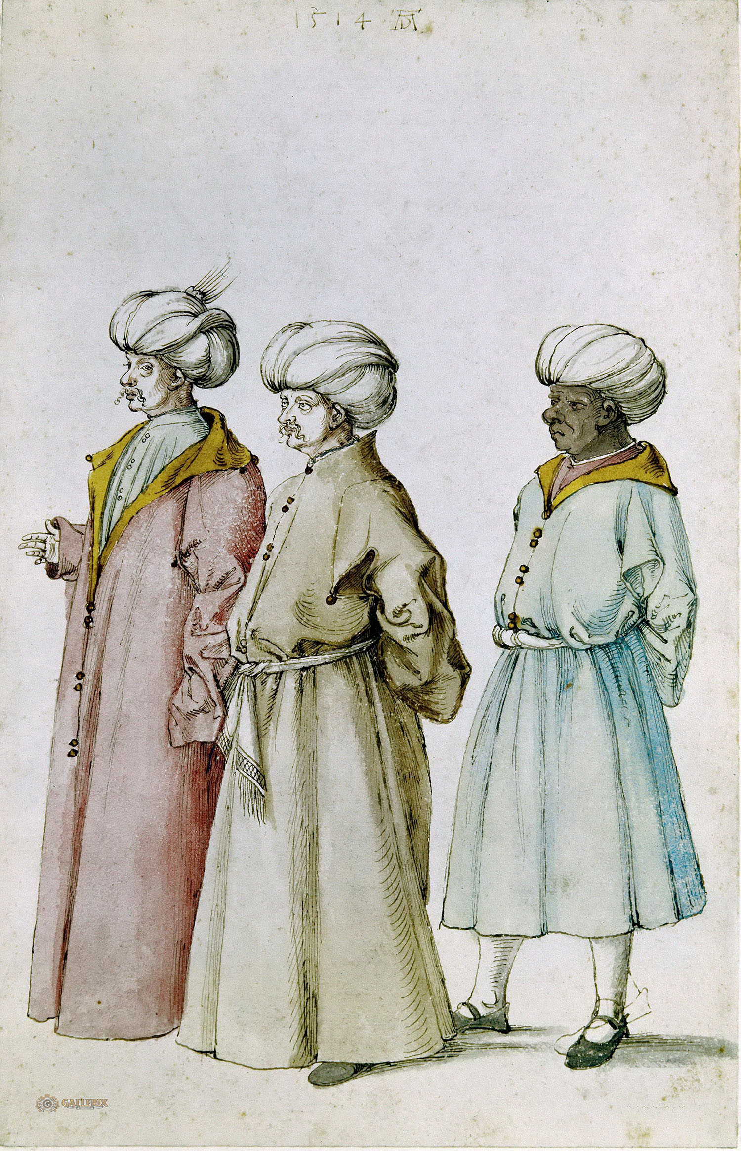 Альбрехт Дюрер. Эскизы турецкой одежды. Британский музей, Лондон.