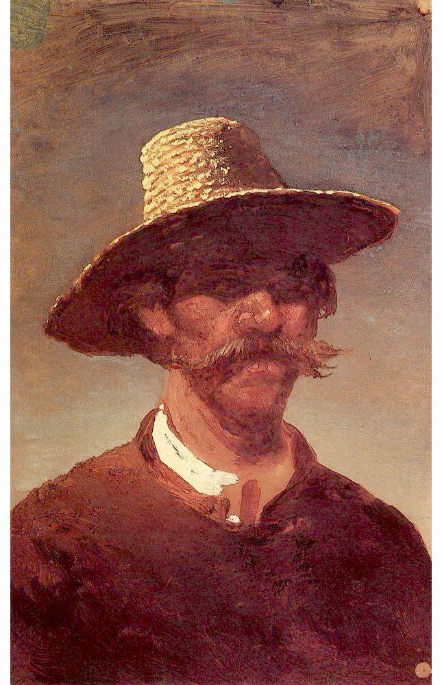 Архип Иванович Куинджи. Голова крестьянина-украинца в соломенной шляпе. 1890-1895.