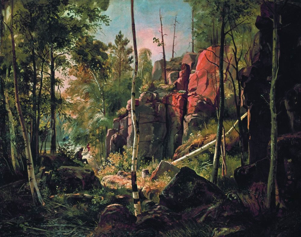 И. Шишкин. Вид на острове Валааме. Местность кукко. 1858-1860.
