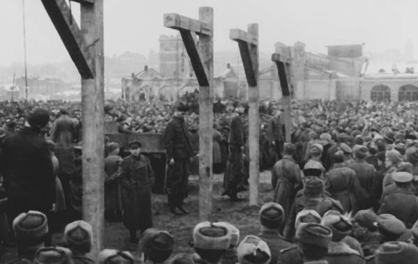 Казнь фашистских преступников и их пособников 19 декабря 1943 года.
