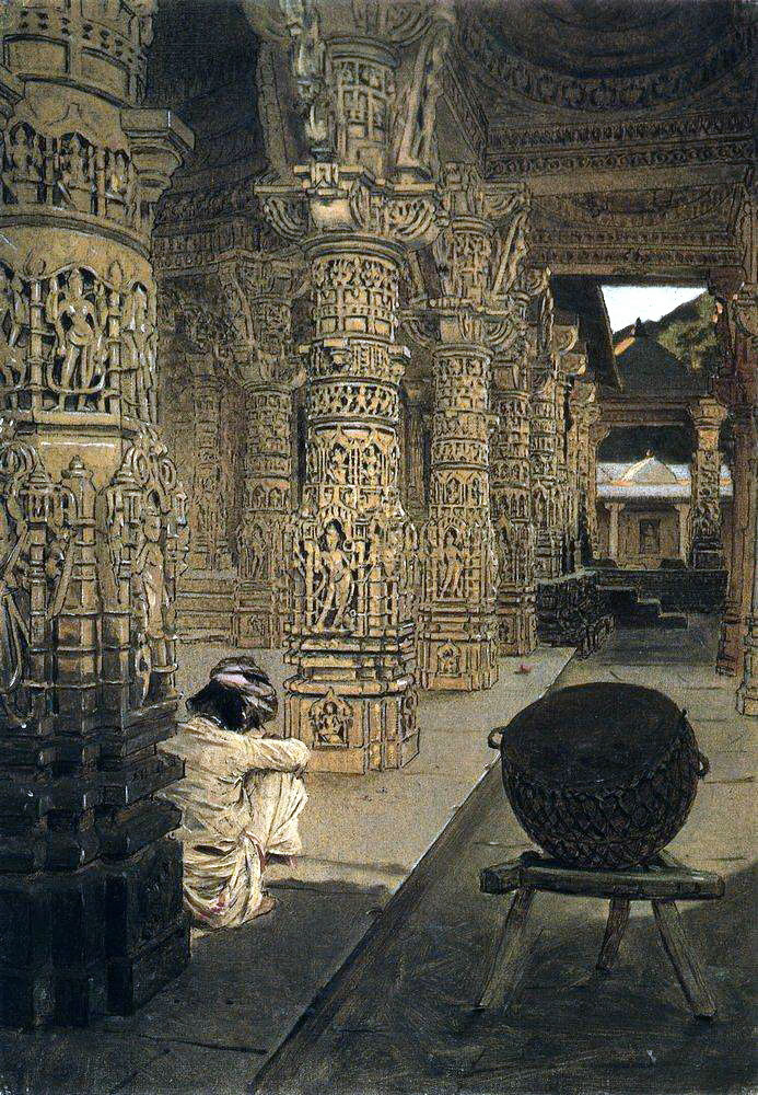 В. Верещагин. Коллонада в Джайнском храме на горе Абу вечером. 1874-1876.