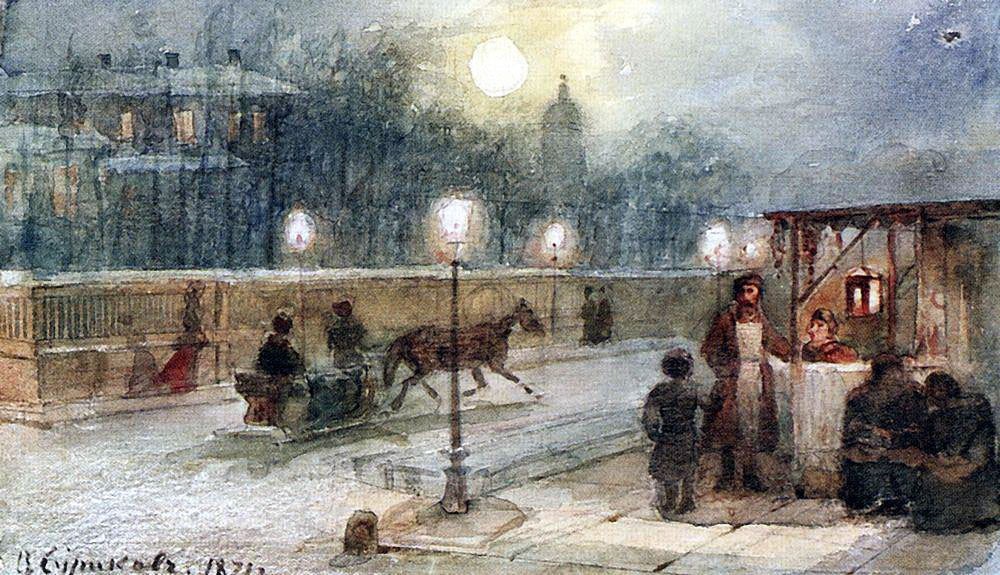 В. Суриков. Вечер в Петербурге. 1871.