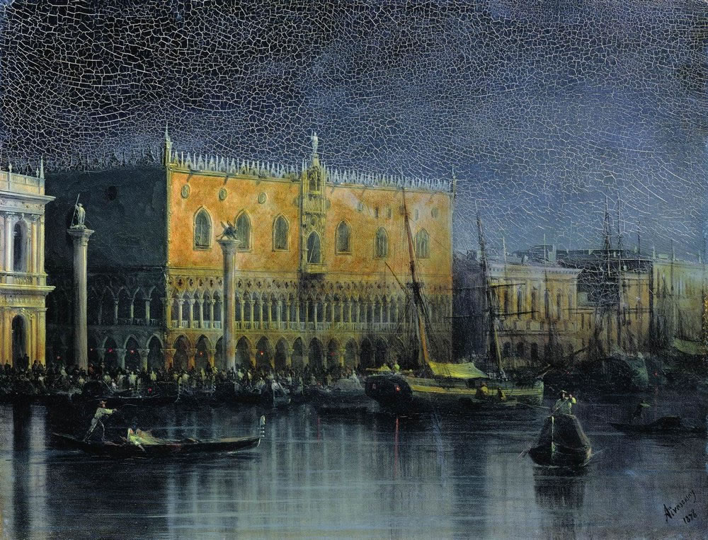 И. Айвазовский. Дворец дожей в Венеции при луне. 1878.