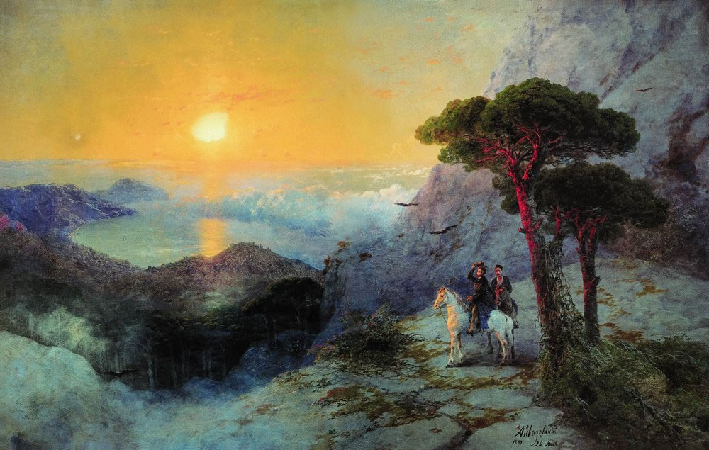 И. Айвазовский. А. С. Пушкин на вершине Ай-Петри при восходе солнца. 1899.