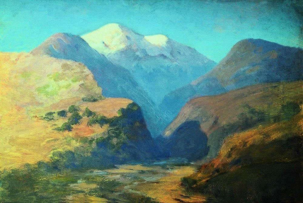 А. Куинджи. Снежные вершины гор. Кавказ. 1890-1895.