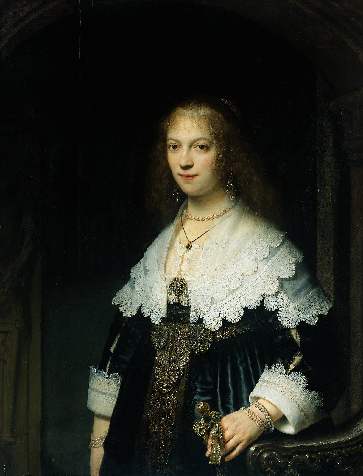 Рембрандт ван Рейн. Портрет Марии Трип (1619-1683). Около 1639.                                       .