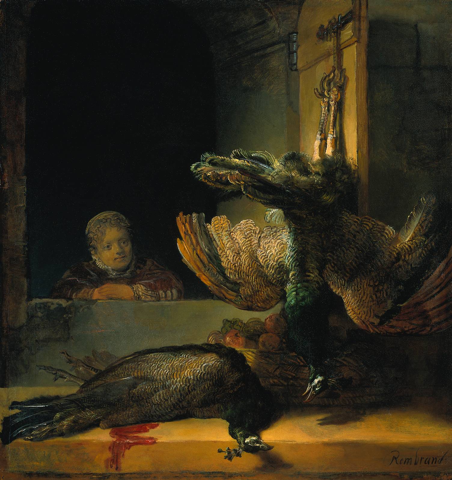 Рембрандт ван Рейн. Мёртвые павлины. Около 1639.                                        .