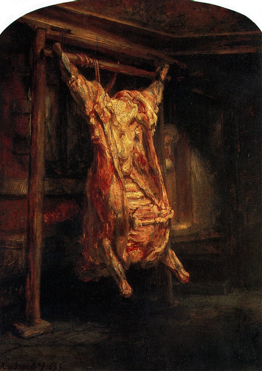 Рембрандт ван Рейн. Туша быка. 1655.                                        .