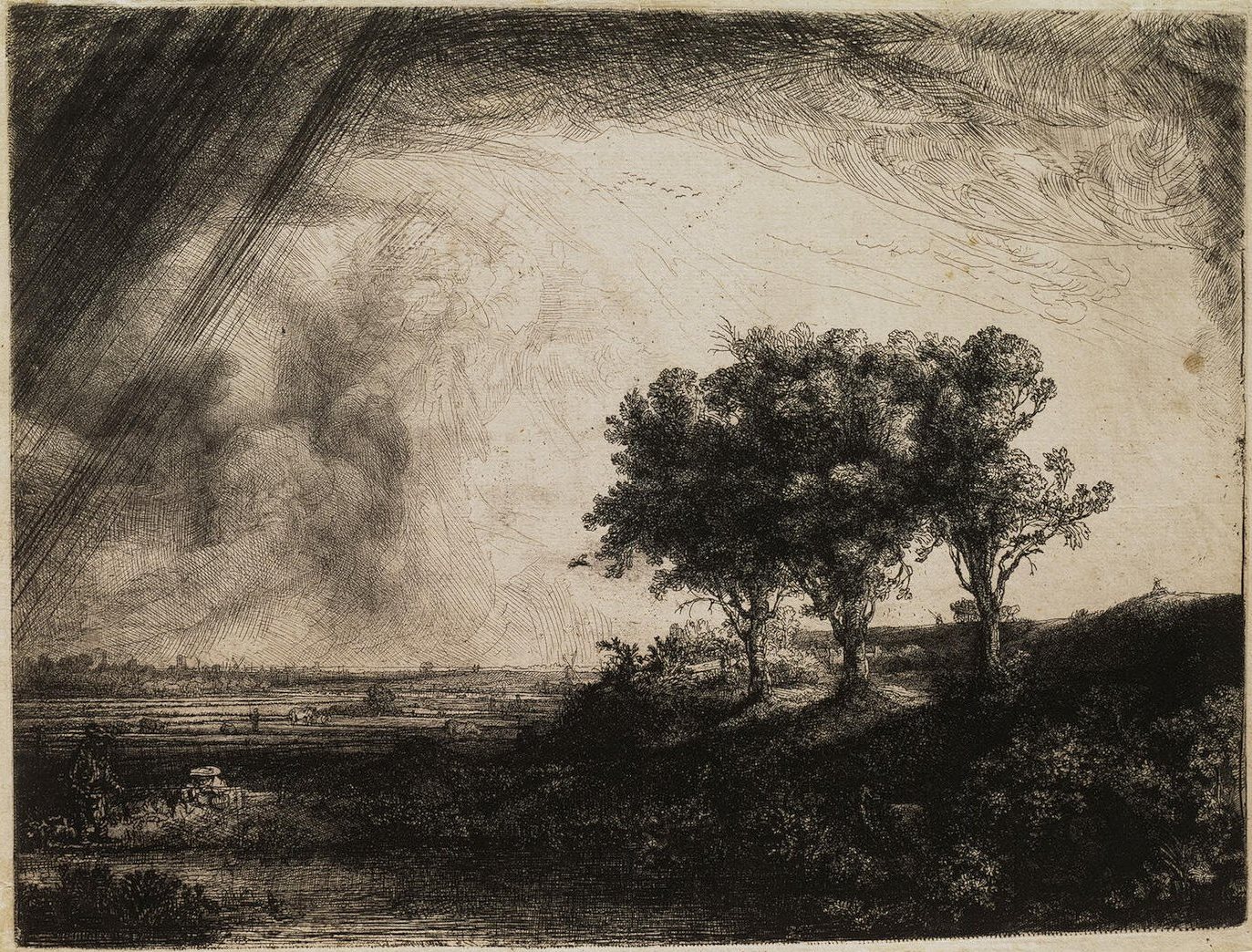 Рембранд ван Рейн. Три дерева. 1643.                                        .