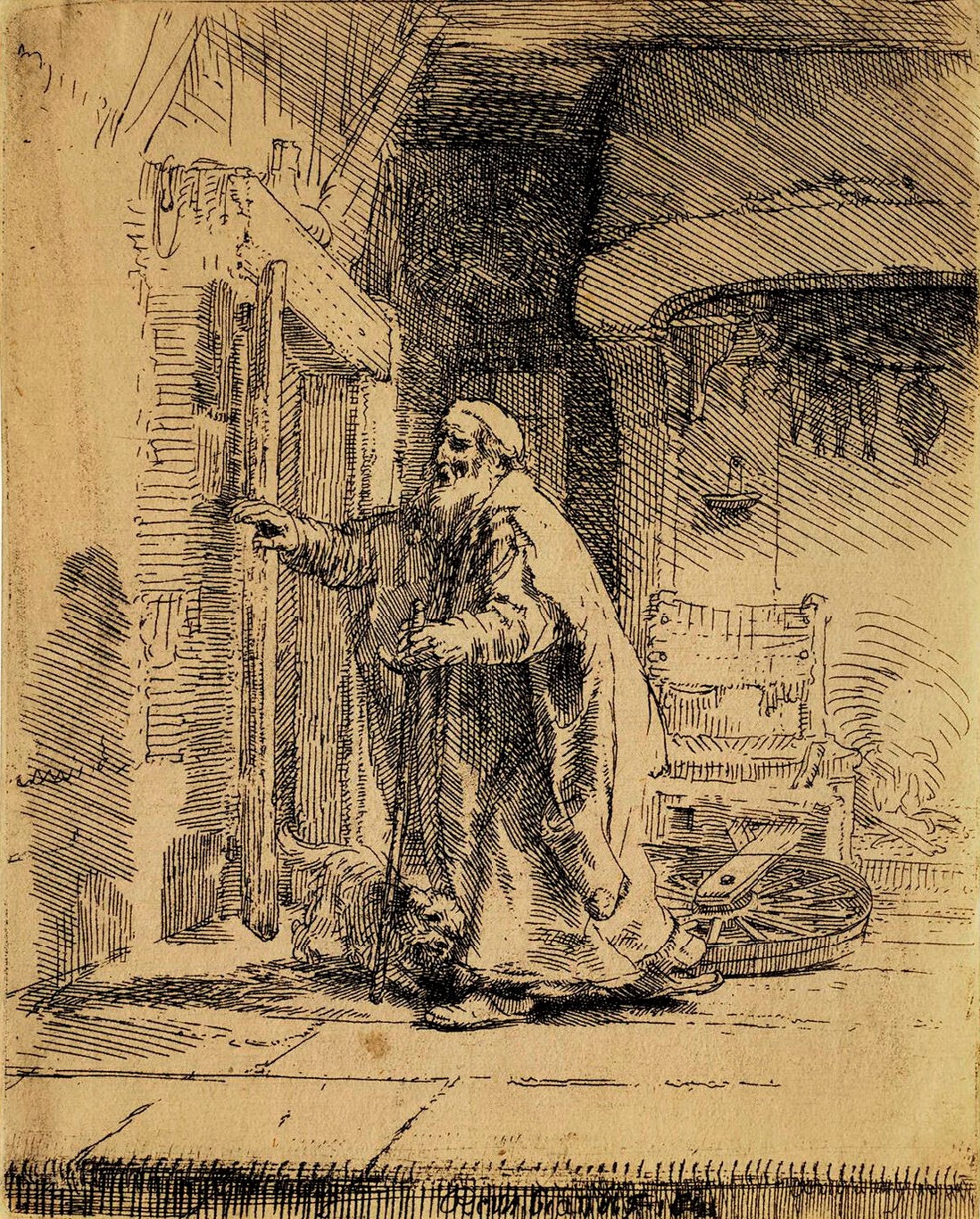 Рембрандт ван Рейн. Слепой Товий. 1651.                                        .