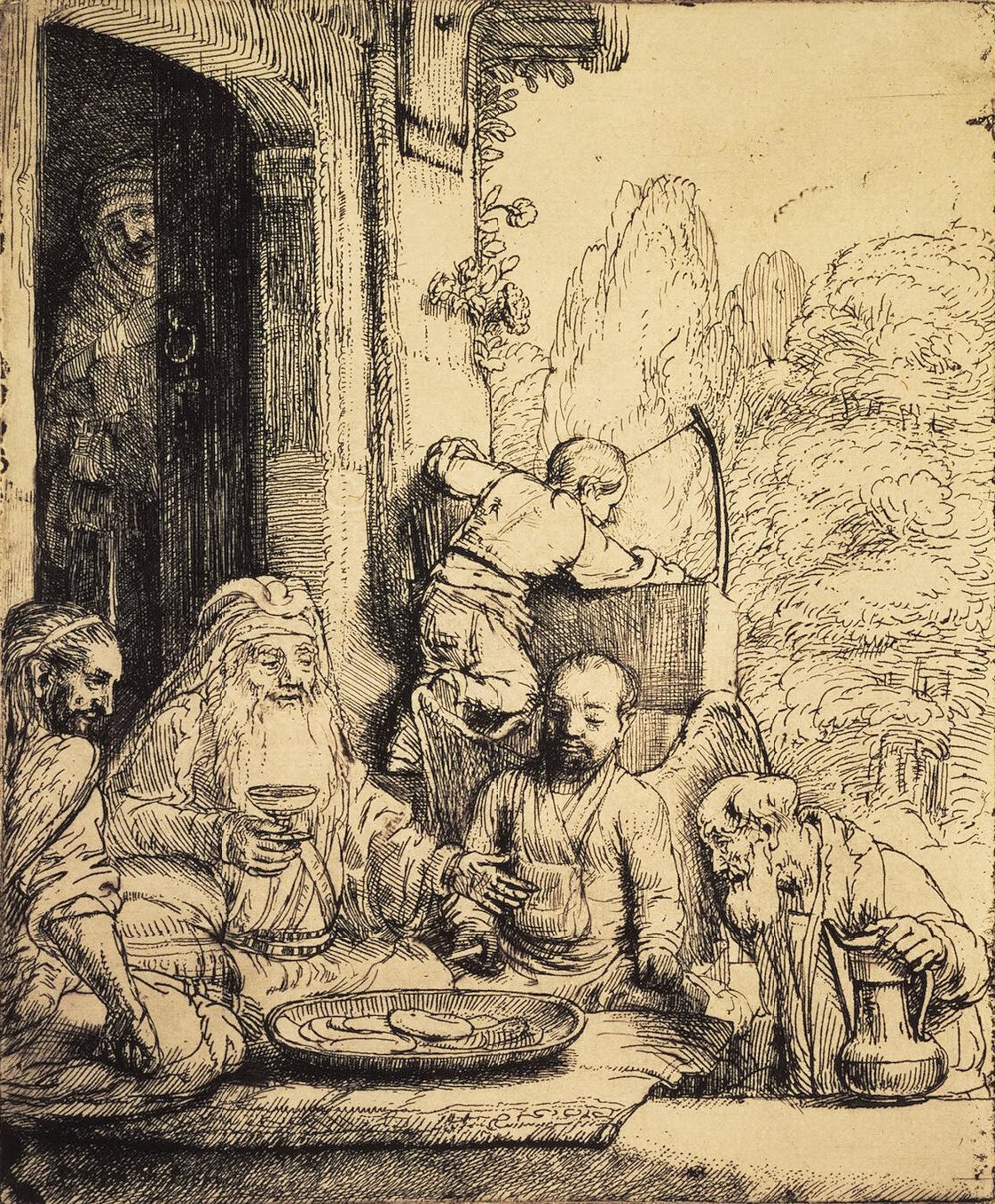 Рембрандт ван Рейн. Авраам и три спутника. 1656.               