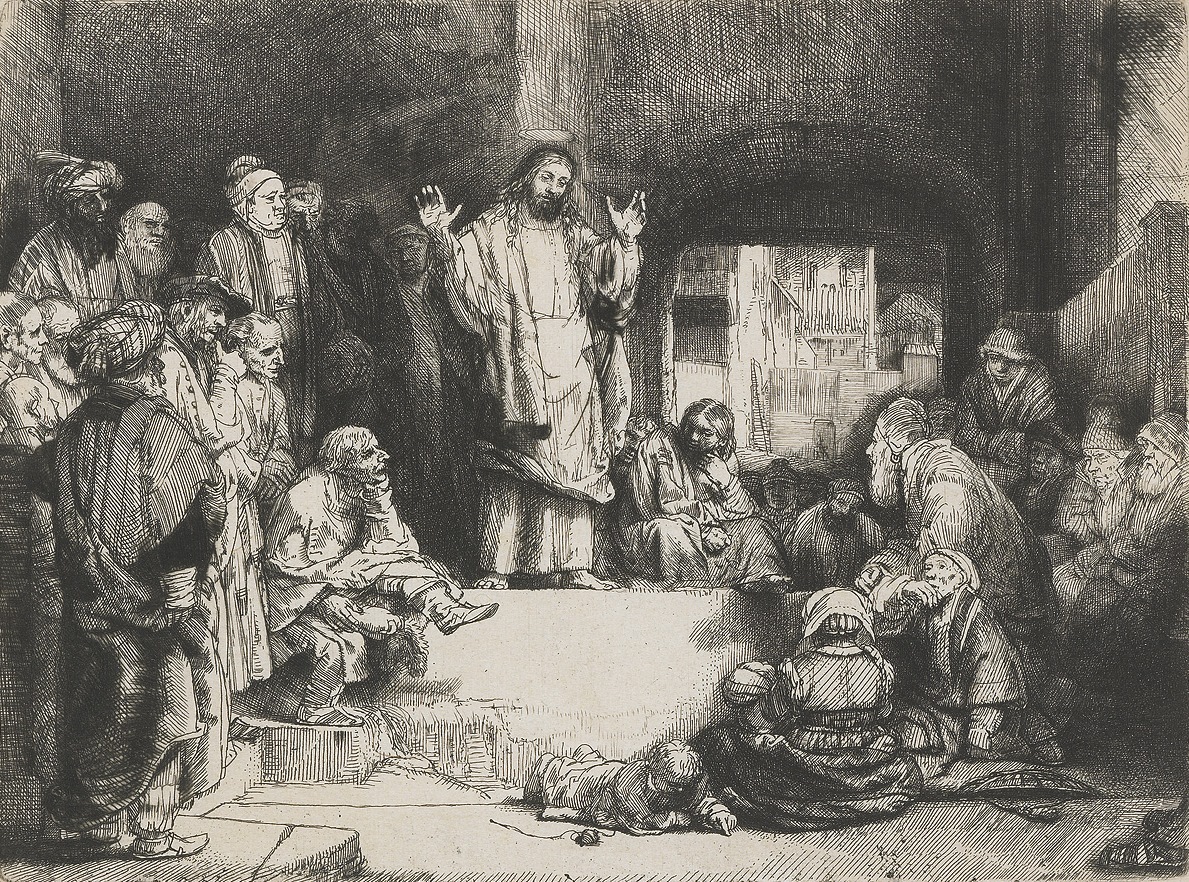 Рембрандт ван Рейн. Проповедь Христа. 1656.