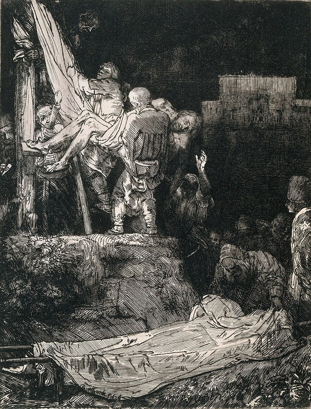 Рембрандт ван Рейн. Снятие с креста. 1654.
